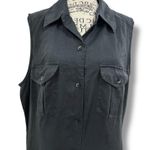 LL Bean Size 16 Black 100% Linen Sleeveless Maxi Shirt Dress Classic Capsule Photo 0