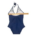 Blooming Jelly  Blue Plunging Lace One Piece Swimsuit, Small Photo 5
