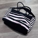 Victoria's Secret Victoria’s Secret Duffle Bag Pink Black Stripe Travel Dance weekender Overnight Photo 4