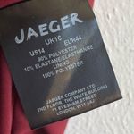 Jaeger  Dress Burgundy Red Front Zip Cap Sleeve Sheath Dress Sz US 14 GUC Photo 10