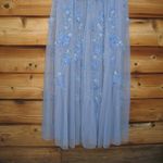 Mac Duggal 14521 Blue Floral Embellished Short Sleeve Mesh Gown Dress Photo 12