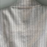Banana Republic  Black and Cream Striped Linen/Cotton Blazer Photo 6