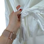 Lulus NWT Romantic Glow White Backless Pearl Bow Wedding Gown Maxi Dress XL Photo 10