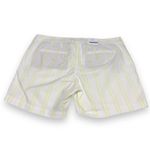 Old Navy Womens Shorts Sz 14 White Yellow Neon Stripes 5" NEW NWT Cotton Photo 2
