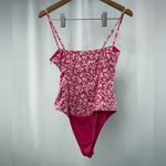 ZARA  Printed Corset Bodysuit in Pink‎ White Size Small Photo 7