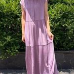 BEAMS HEART Sleeveless Tiered Dress Maxi Long Band Color Purple S/M‎ Photo 0