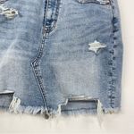 American Eagle Light Wash Distressed Curvy High Rise Mini Jean Skirt Womens 2 Photo 7