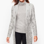 Talbots OMBRE ANIMAL PRINT FLYAWAY CARDIGAN Medium Grey Charcoal Photo 0
