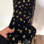 H&M Navy Blue White Yellow Longsleeve Floral Dress Photo 2