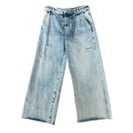 Free People We the  Kinsey Jeans Women’s 32 Wide Leg Pleated Crop Distressed Boho Photo 3