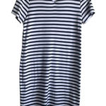 Karen Scott Women T-shirt Dress Navy Striped M Blue White Casual Preppy Coastal Photo 0