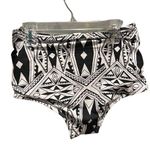 None Black and white geometric print two piece swimsuit women’s medium Photo 3