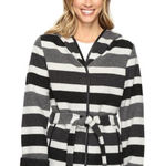 Smartwool  Nakoni Black and Gray Striped wrap coat size medium Photo 0