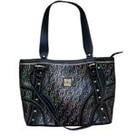 B Brentano Made In Italy Black and Silver Monogram Handbag Photo 1