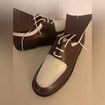 Stuart Weitzman Classic Brown crème leather oxfords Golf shoes size 5 Photo 9