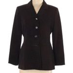 Le Suit Blazer Size 6 Petite Animal Print Black Brown Black Brown Collared Sz 6P Photo 6