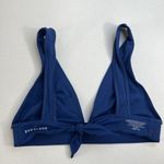 Everlane Medium The Triangle Bikini Top Deep V-Neck Tie Back Blue Swimsuit Photo 7