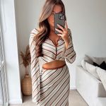 ZARA Striped Knit Crop Top Photo 1