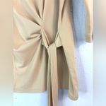 Joan Vass  L Long Sleeved Side Swag Top in Beige Photo 2