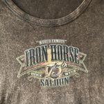 Bella stonewashed, Brown, cotton biker graphic T Photo 1