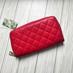 Mischka Madgley Red Zip Up Vegan Leather Wallet with Multiple Slots Photo 12