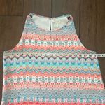 St. Tropez Lightweight Sleeveless  West Orange and Blue Pattern Blouse szMedium Photo 2