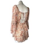 Francesca's NEW Mi Ami Multicolor Paisley Long Bell Sleeve Romper Shorts Size S Photo 1