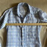 Frank & Eileen Shirt Blue & White Plaid Italian Linen Button Up Barry XXS READ Photo 7
