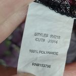 GLANCE BLACK MESH ALLOVER BOLD BOHO COLORFUL FLORAL LEAF EMBROIDERED SHEER TOP M Pink Size M Photo 9