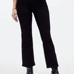Madewell  Mid Rise Kick Out Crop Jeans Black Flare Stretch Minimalist US 23 NWT Photo 1