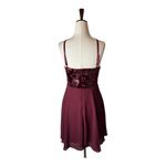 Lulus ‎ Dress Women Medium Burgundy Time of Love Sequin Halter Skater Mini Prom Photo 2