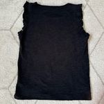 Lilla P. Cotton Ruffle Sleeve Tank Sz Small Black Photo 4