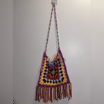 Handmade Handcrafted Granny Square Crochet Fringe Bag Photo 1