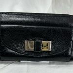 Chloé Chloe Leather Bow Black Leather Wallet Authentic 8” x 4” Photo 0