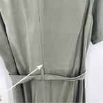 Miss Selfridge  DENIM Dress Size 10 Khaki Army Green Button Down Belt Mini Shirt Photo 11