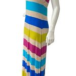 Calvin Klein Size 6 Tank Maxi Stripe Multicolor Fun Color Summer Soft Dress Photo 5