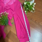 Hot pink v neck wrap tie maxi long sleeve thick back zip dress Size L Photo 5