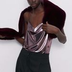 ZARA NWT  Silky Cami  Tank Top Metallic Holiday Festive Photo 1