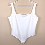 EXPRESS Women’s White Square Neck Tank Top Bodysuit Photo 0