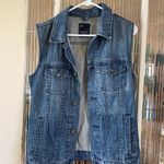 Cotton On  Womens distressed Denim Vest Jacket Size S Blue Sleeveless Pockets Photo 0