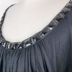 August Silk  Black Embellished Neck Top Size M Photo 2