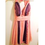 Guess  Peach Silk Halter Dress Photo 5