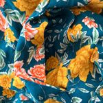 ZARA Floral Long Sleeve Romper in Green with Velvet Tie Photo 10