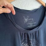 Soma Lotus Top Peruvian Pima Cotton Black Yoga Artsy Graphic Soft Celestial Photo 5