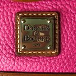 Dooney & Bourke DOONEY BOURKE Pink Tumbled Leather Dome Shaped Brown Top Handle Shoulder Bag Photo 2
