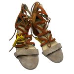 Marc Fisher Rayz Sandal Women Size 10 Boho Multicolor Tan Strappy Tassel Detail Photo 1