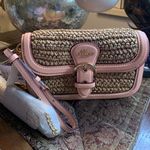 Coach Authentic Leather/suede/Straw flap logo Crosby/shoulder/wristlet bag Photo 0