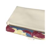 Rachel Pally Women’s Clutch Reversable flat zip leather floral clutch Cream Blue NEW Photo 7