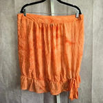 The Goddess Collection Orange Sheer Knee Length Pullon Skirt Plus Size 1X Photo 0