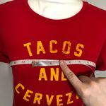 Fifth Sun NWOT Red Tacos and Cervezas Babydoll Tee Top New Photo 3